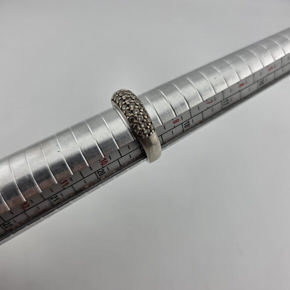 925 Sterling Silver Ring white Stone Vintage Band Size 9 - Picture 3 of 8